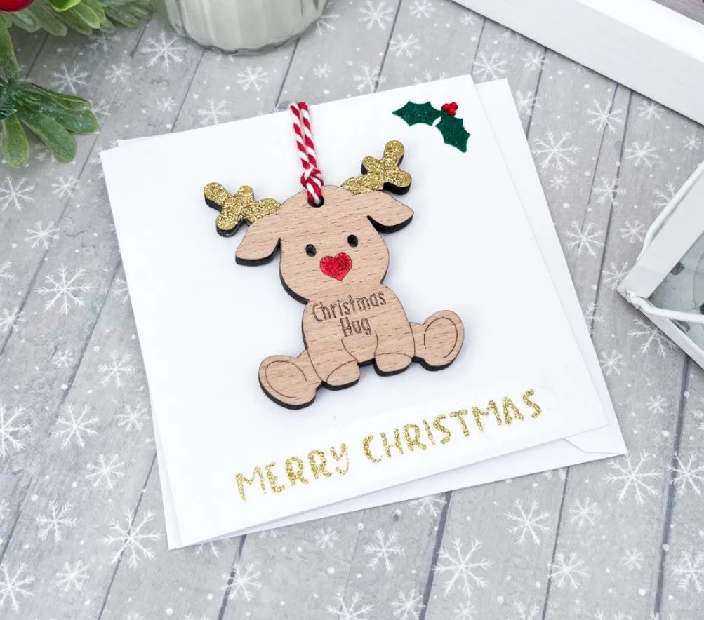 Reindeer Hug Christmas Card