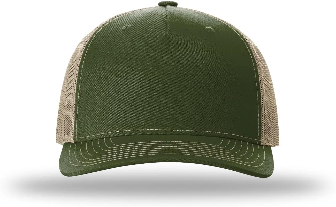 Richardson 112 Trucker Hat - 5 Panel Premium Adjustable Snapback Hat - Structured Richardson Blank Caps