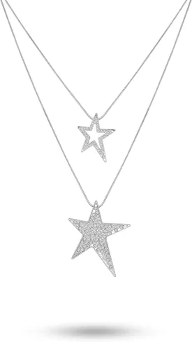 Sacina Gothic Grunge Y2k Aesthetic Layered Rhinestone Star Necklace, Y2k Emo Grunge Necklace, Christmas Jewelry Gift for Women