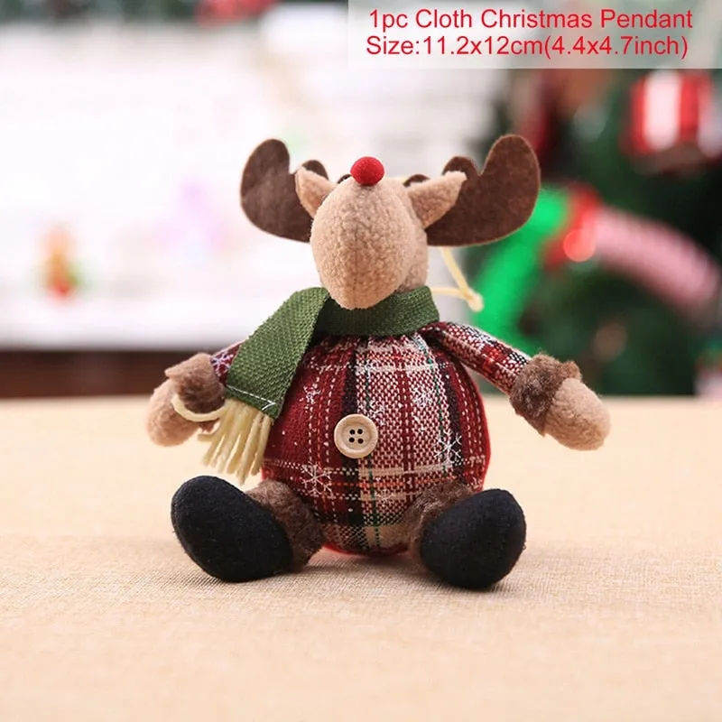 Santa Claus Christmas Doll Merry Christmas Decorations for Home Elk Christmas Ornaments Xmas Tree Decor  Navidad Natal Gifts