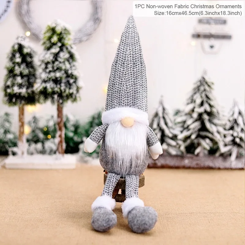 Santa Claus Christmas Doll Merry Christmas Decorations for Home Elk Christmas Ornaments Xmas Tree Decor  Navidad Natal Gifts