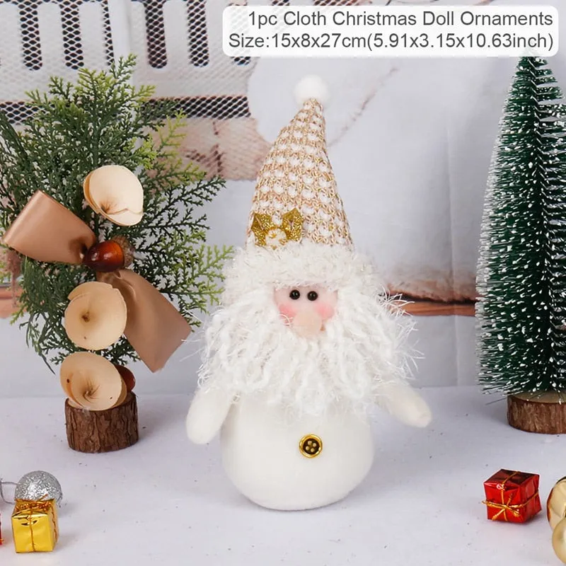 Santa Claus Christmas Doll Merry Christmas Decorations for Home Elk Christmas Ornaments Xmas Tree Decor  Navidad Natal Gifts
