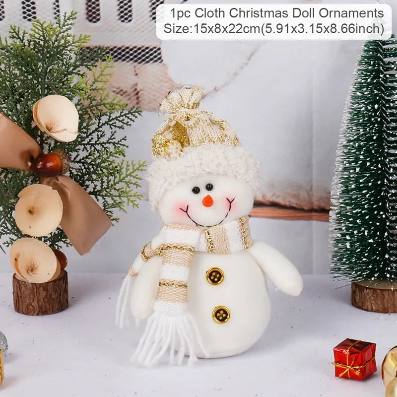 Santa Claus Christmas Doll Merry Christmas Decorations for Home Elk Christmas Ornaments Xmas Tree Decor  Navidad Natal Gifts