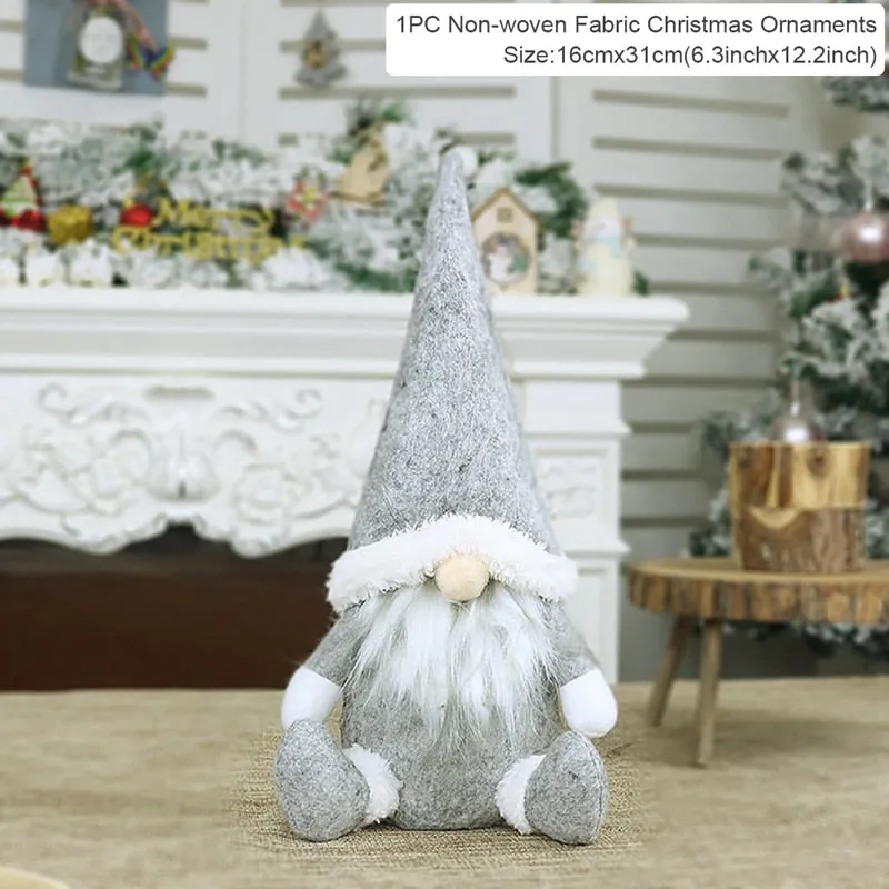 Santa Claus Christmas Doll Merry Christmas Decorations for Home Elk Christmas Ornaments Xmas Tree Decor  Navidad Natal Gifts