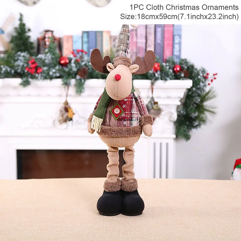 Santa Claus Christmas Doll Merry Christmas Decorations for Home Elk Christmas Ornaments Xmas Tree Decor  Navidad Natal Gifts