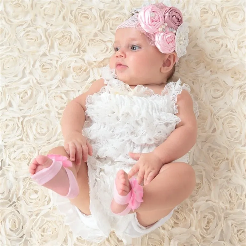 Satin Rosettes Haarband Sparking Rhinestones Fabric Flower Baby Headband Baby Girls Hair Accessory Photography Props