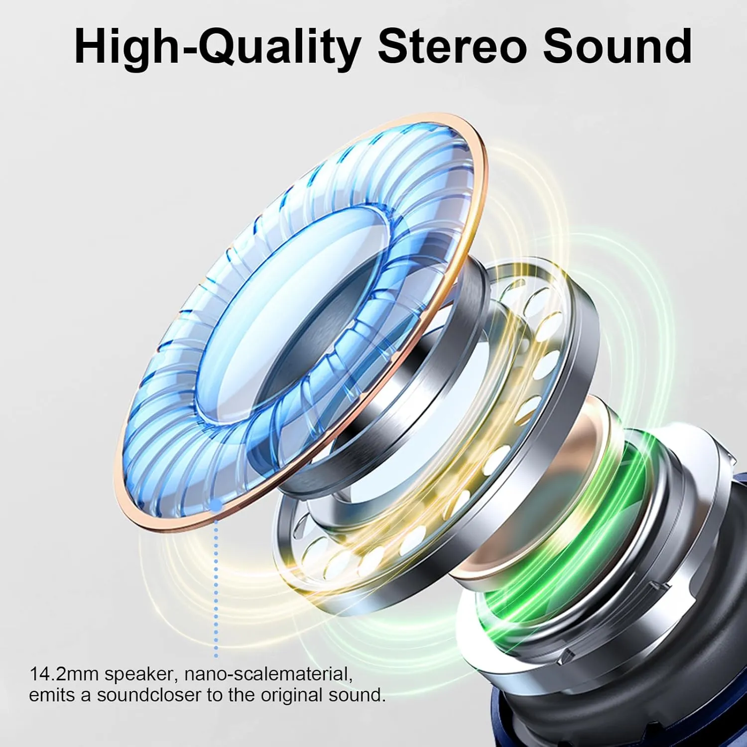 Wireless Earbuds Bluetooth 5.4 Headphones, 2025 Hi-Fi Stereo Bass Ear Buds, 4 ENC Noise Cancelling Mic 36Hrs USB-C in-Ear Earphones IP7 Waterproof Sport Workout for Laptop Pad Android iOS Phone, Blue
