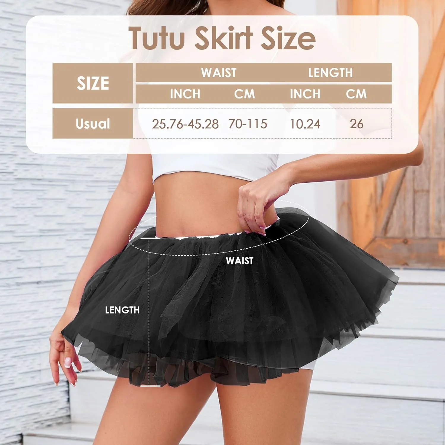 Women 5 Layers Tutu Fluffy Dance Ballet Bubble Skirt Puffy Elastic Tulle Short Skirts Halloween Christmas Costume
