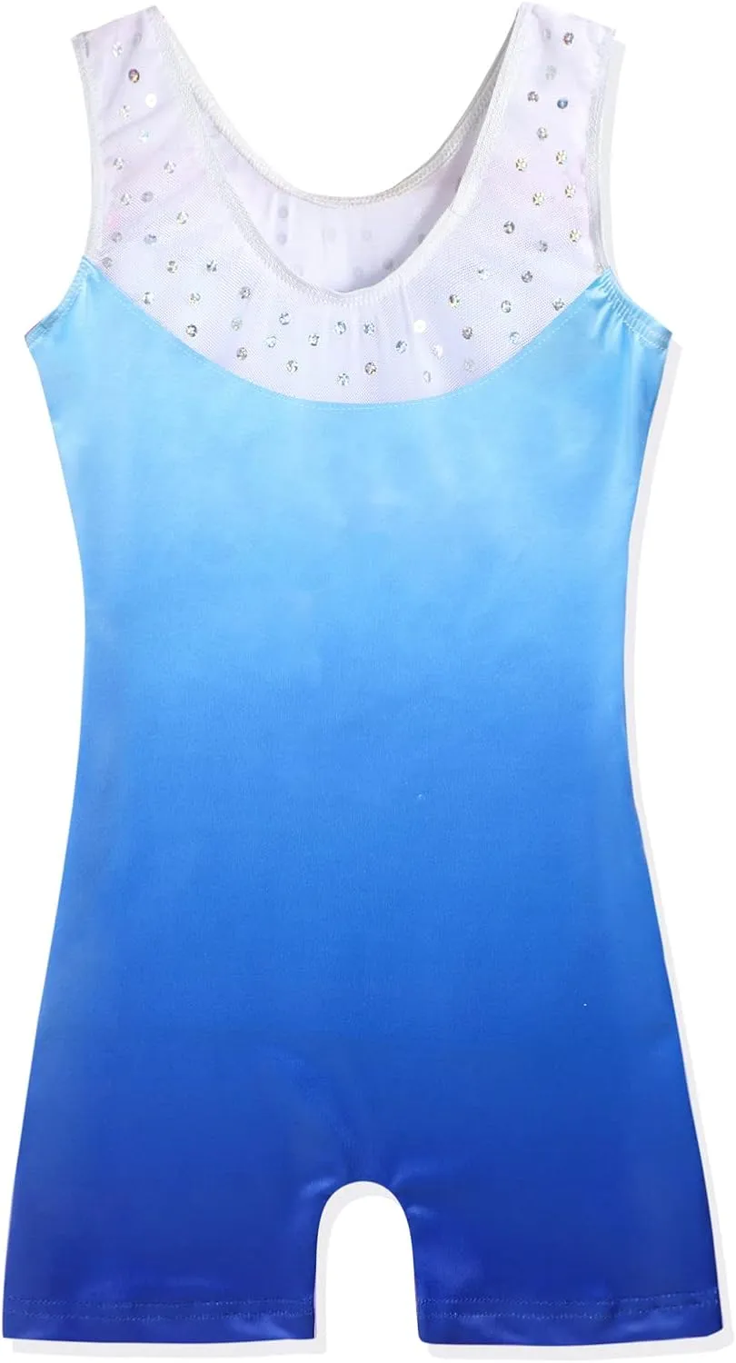 XiaoMoSha Gymnastics Leotards for Girls Toddlers Biketards Dance Unitards Sparkle Snowflake Mermaid Gym Suits